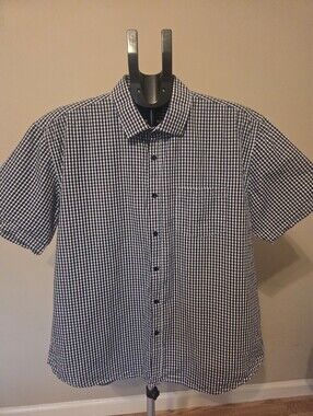 Franco Benicci 100% Cotton Casual Short-Sleeve Button-Down Shirt Mens XXL EUC
